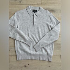 JCREW Cashmere collared sweater-polo SMALL, CREAM